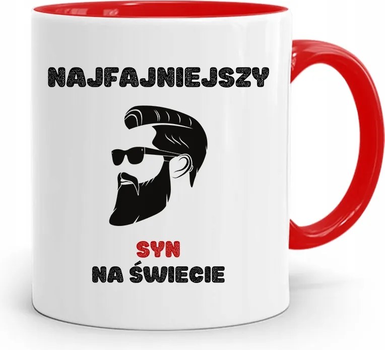 Piros Bögre Ajándék Fiúnak A Legmenőbb Fiú fényképes nyomtatással