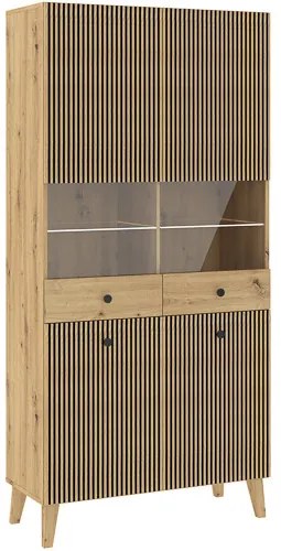 BERLIN 4 Ajtós Üveges Vitrin. 91 cm.