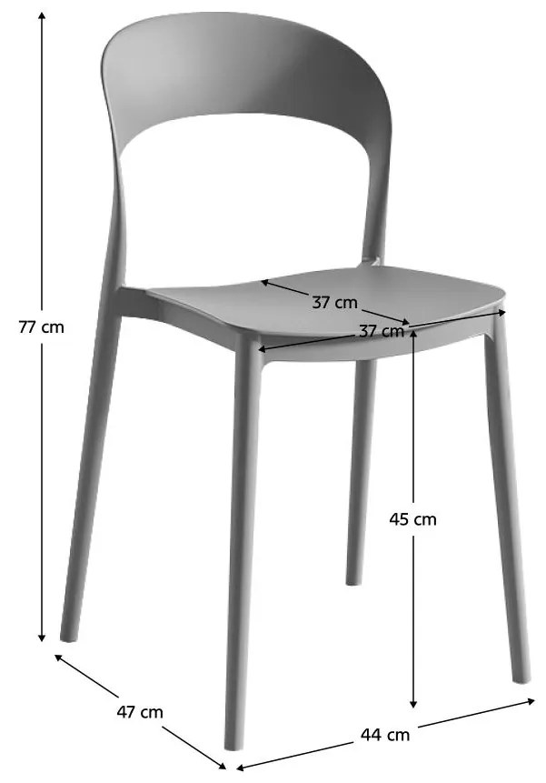 Étkezőszék Recibir (szürke) . 1116464