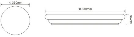 Globo 32118-24 Kültéri lámpa, plasztik ezüst, plasztik fehér fehér, IP54, ø: 330, H:56, Tartozéka: 1xLED 24W 230V, 1900lm, 3000K