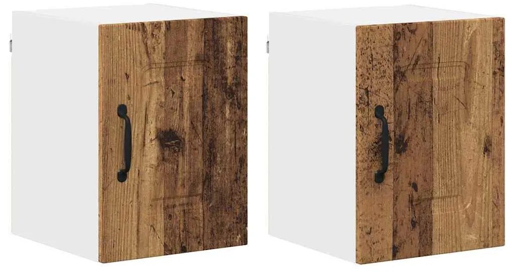 Fali konyhaszekrény 2 pcs Öreg fa 30 x 31 x 40 cm Faanyag