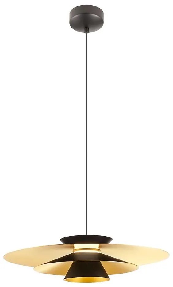 Redo 01-3001 - LED kábelen függesztett csillár FARGO LED/16,5W/230V átm. 50 cm fekete/arany