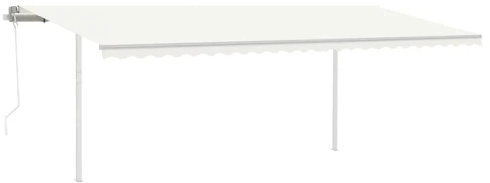 krémszínű automata szélérzékelős és LED-es napellenző 6 x 3 m