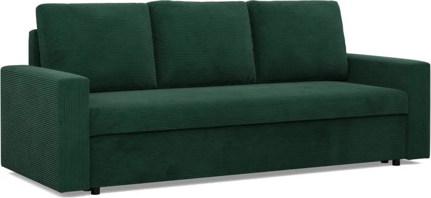 Zeus kanapéágy, kordbársony, hab töltet, egyenes kartámasz, zöld