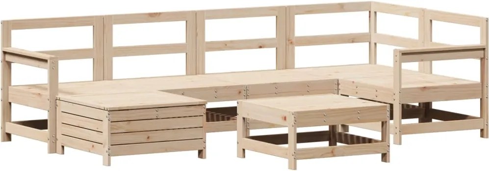 vidaXL 7 részes tömör fenyőfa kerti kanapészett