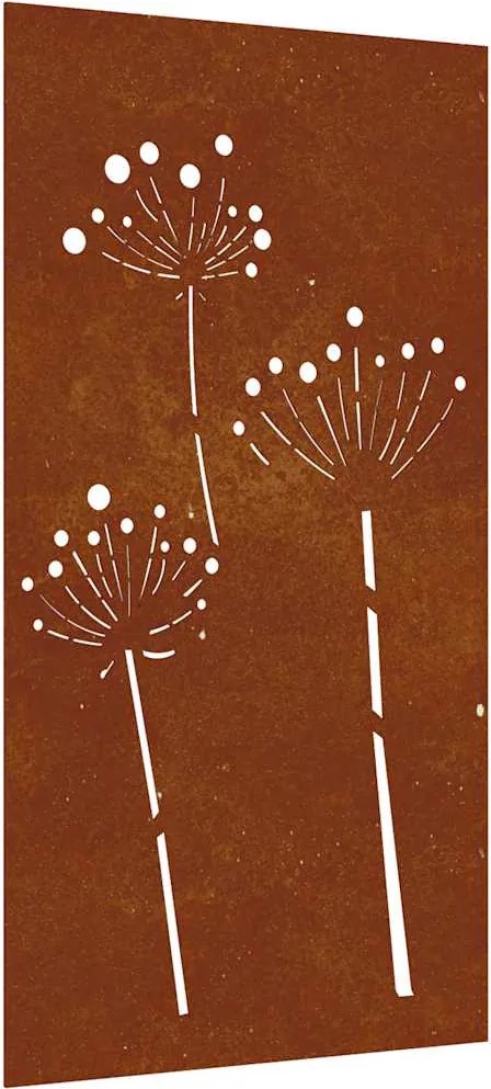 vidaXL virágmintás corten acél kerti faldísz 105 x 55 cm