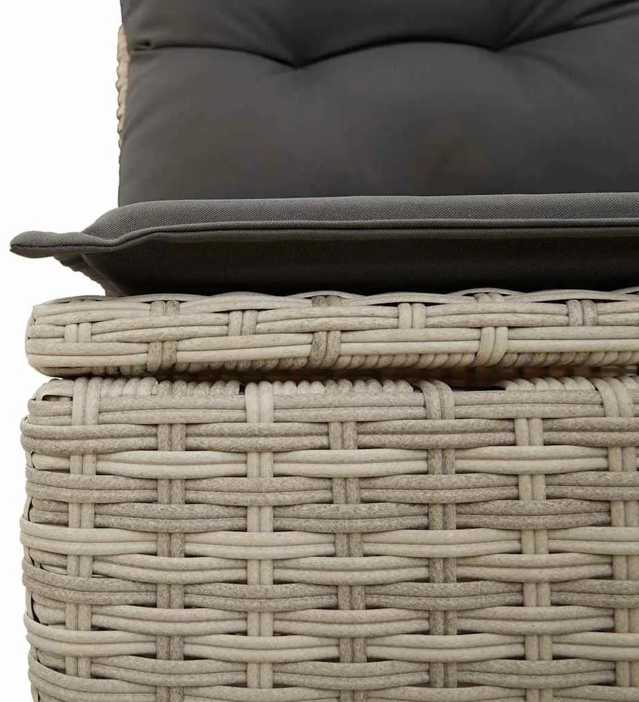 Kerti Kanapé Szett párnával 4 pcs Világosszürke Poli rattan