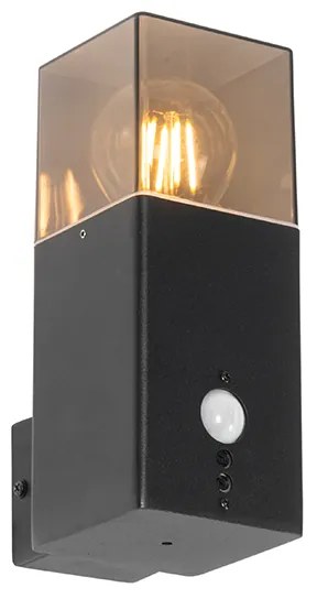 Kültéri fali lámpa fekete IP44 mozgásérzékelővel - Denmark