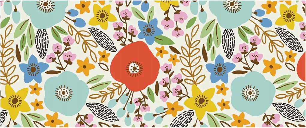 Flizelin tapéta falra Prémium virágmintás 250x104 Ragasztó