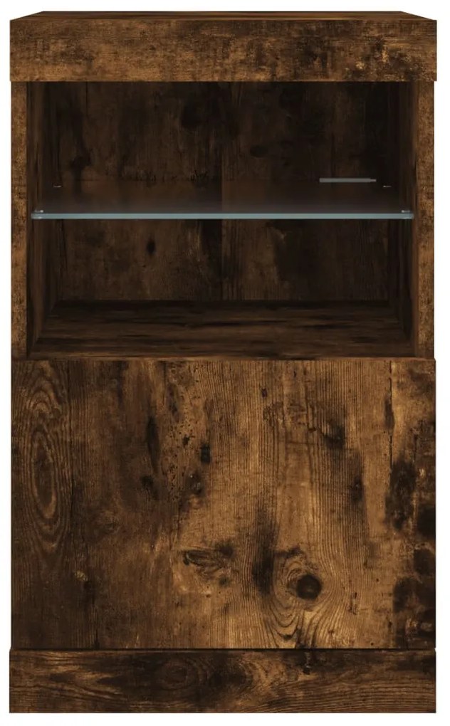 füstös tölgy színű tálalószekrény LED-ekkel 41 x 37 x 67 cm