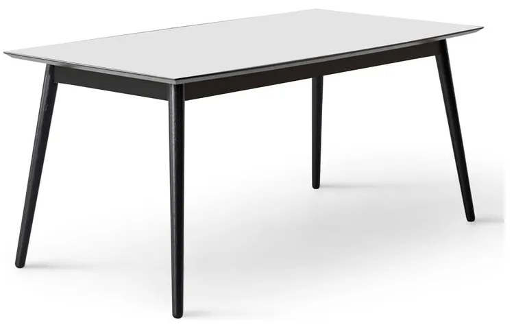 Fehér-fekete bővíthető étkezőasztal fehér asztallappal 90x165 cm Meza – Hammel Furniture