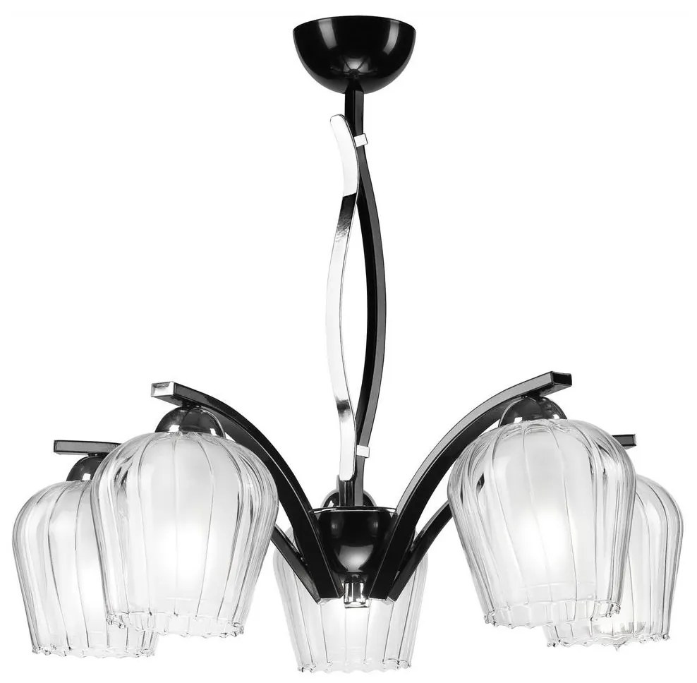 Csillár rúdon PAULA 5xE27/60W/230V fekete