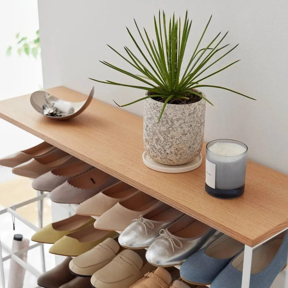 Fehér fém cipőtartó állvány 90,5x87x26 cm Tower – YAMAZAKI