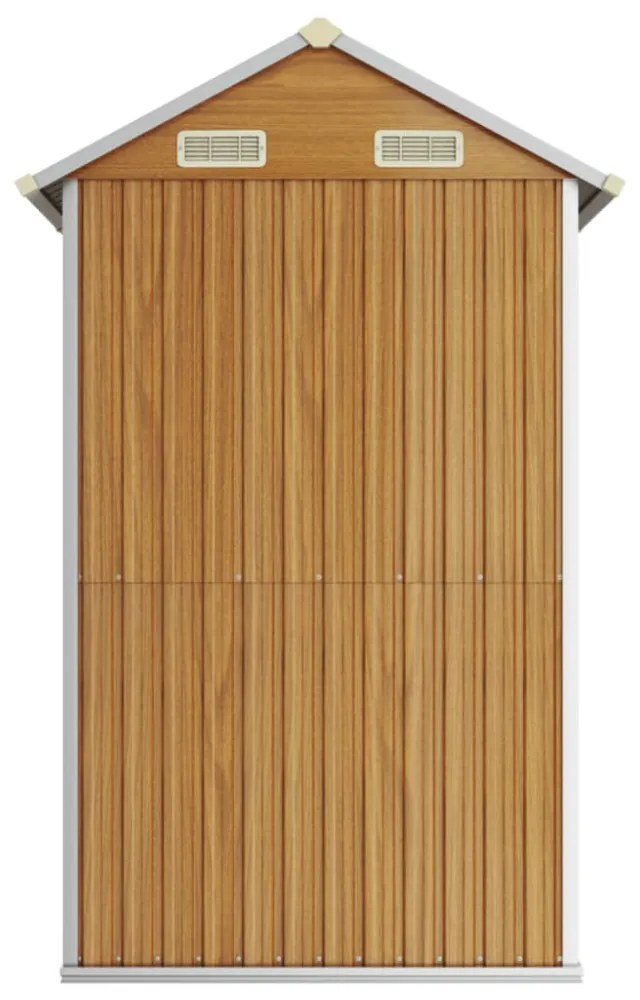 világosbarna horganyzott acél kerti fészer 192x152,5x237 cm