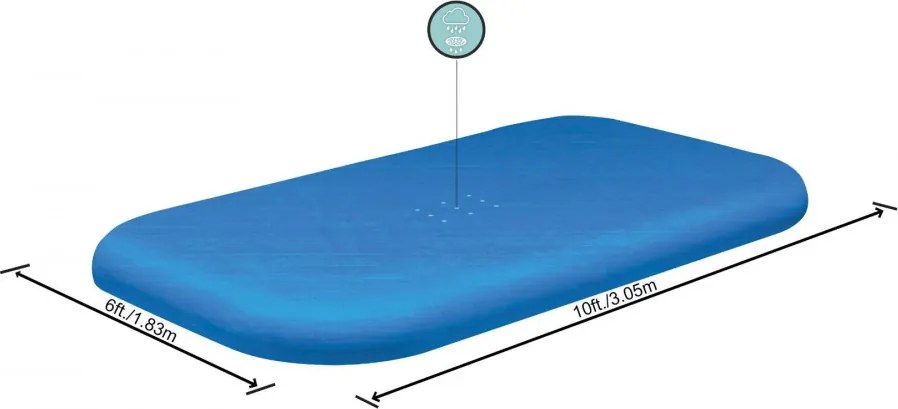 Bestway Medence takaró fólia 305 x 183 x 56 cm - Szögletes felfújható medencéhez