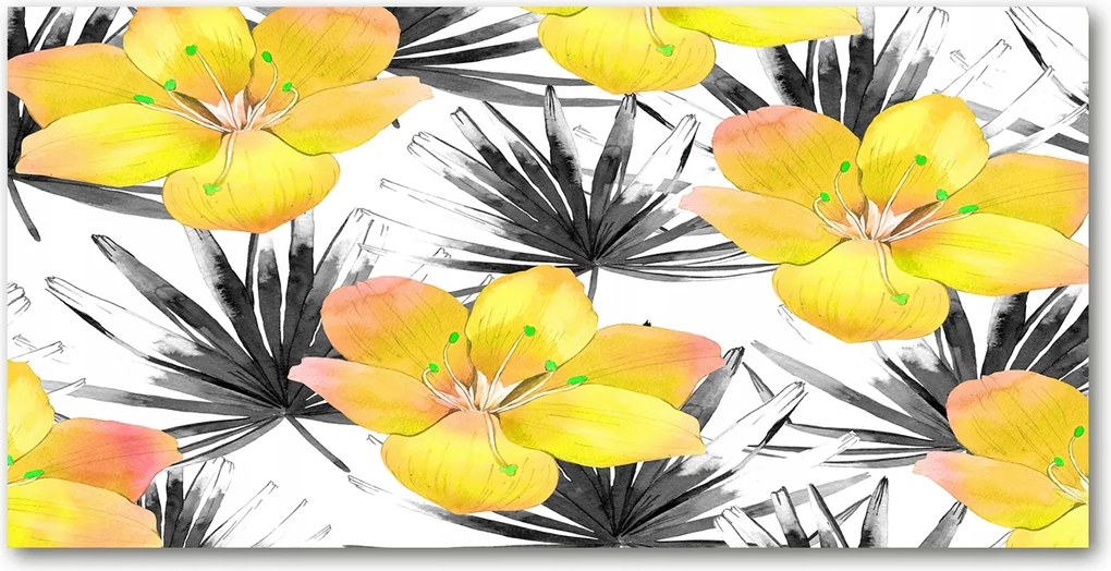 Fotó üvegkép Trópusi virágok 140x70