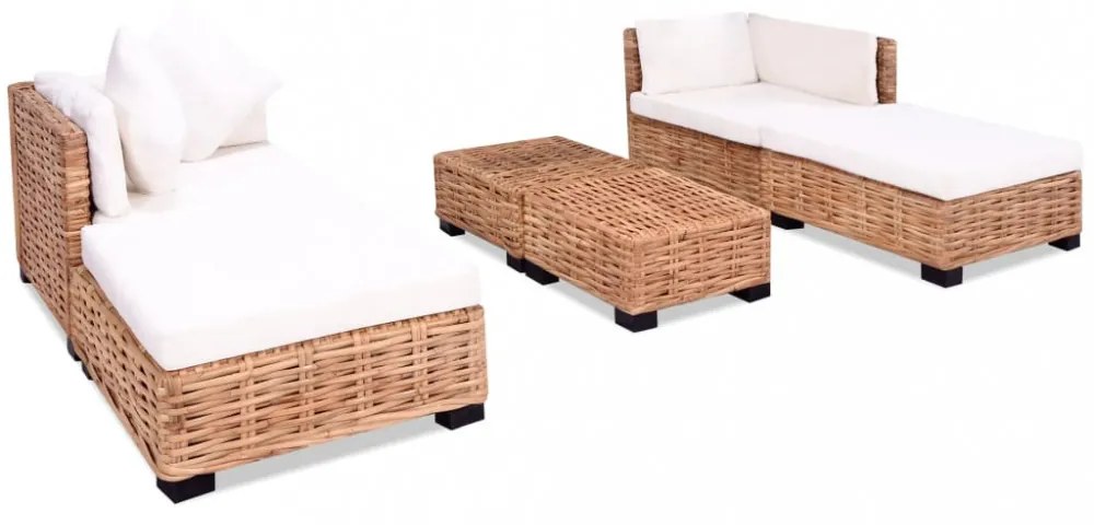 16 részes természetes rattan kanapészett