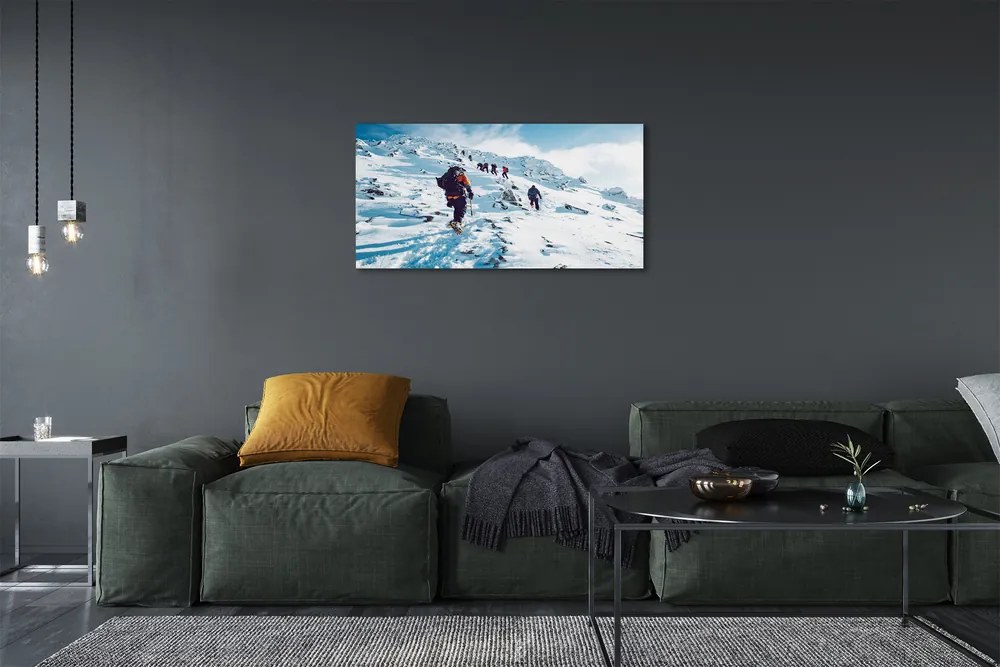 Canvas képek Hegymászás a hegyekben télen 100x50 cm