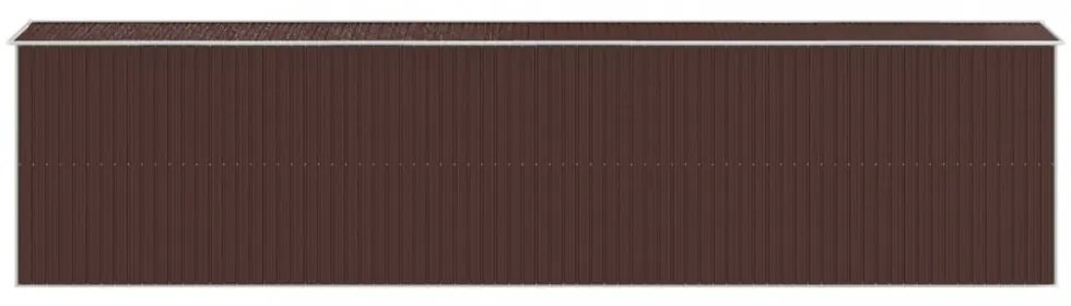 sötétbarna horganyzott acél kerti fészer 192 x 855 x 223 cm