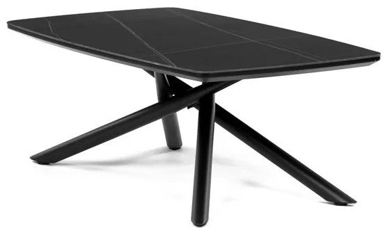 Dohányzóasztal 120×70 cm, Sinterelt Kerámia, Márványhatás. AHG-X7227 BK