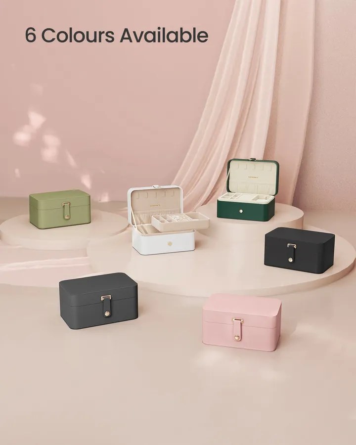 Ékszerdoboz, 2 szintes ékszertároló, 11 x 16 x 8 cm, felhőfehér