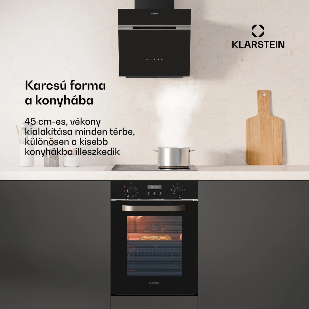 Klarstein SmartSlim sütő, Slim kivitel, 8 funkció, 49 l térfogat, könnyű tisztítás, EEK A