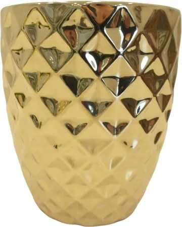 Virágcserép kerámia fedél arany váza arany H15