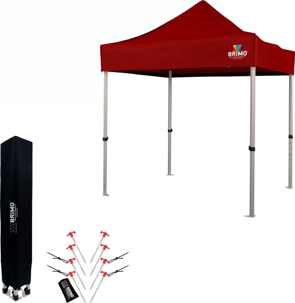 Összecsukható alumínium széthúzható sátor falak nélkül | BRIMO Exclusive Alu 2x2 m - falak nélkül - Piros