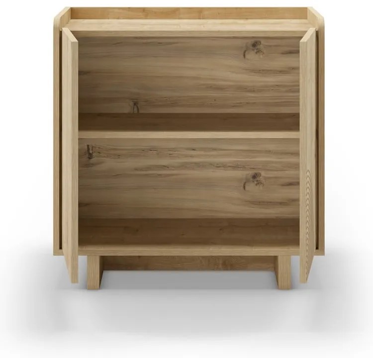 Natúr színű szekrény tölgyfa dekorral 80x80x40 cm Daira – Marckeric