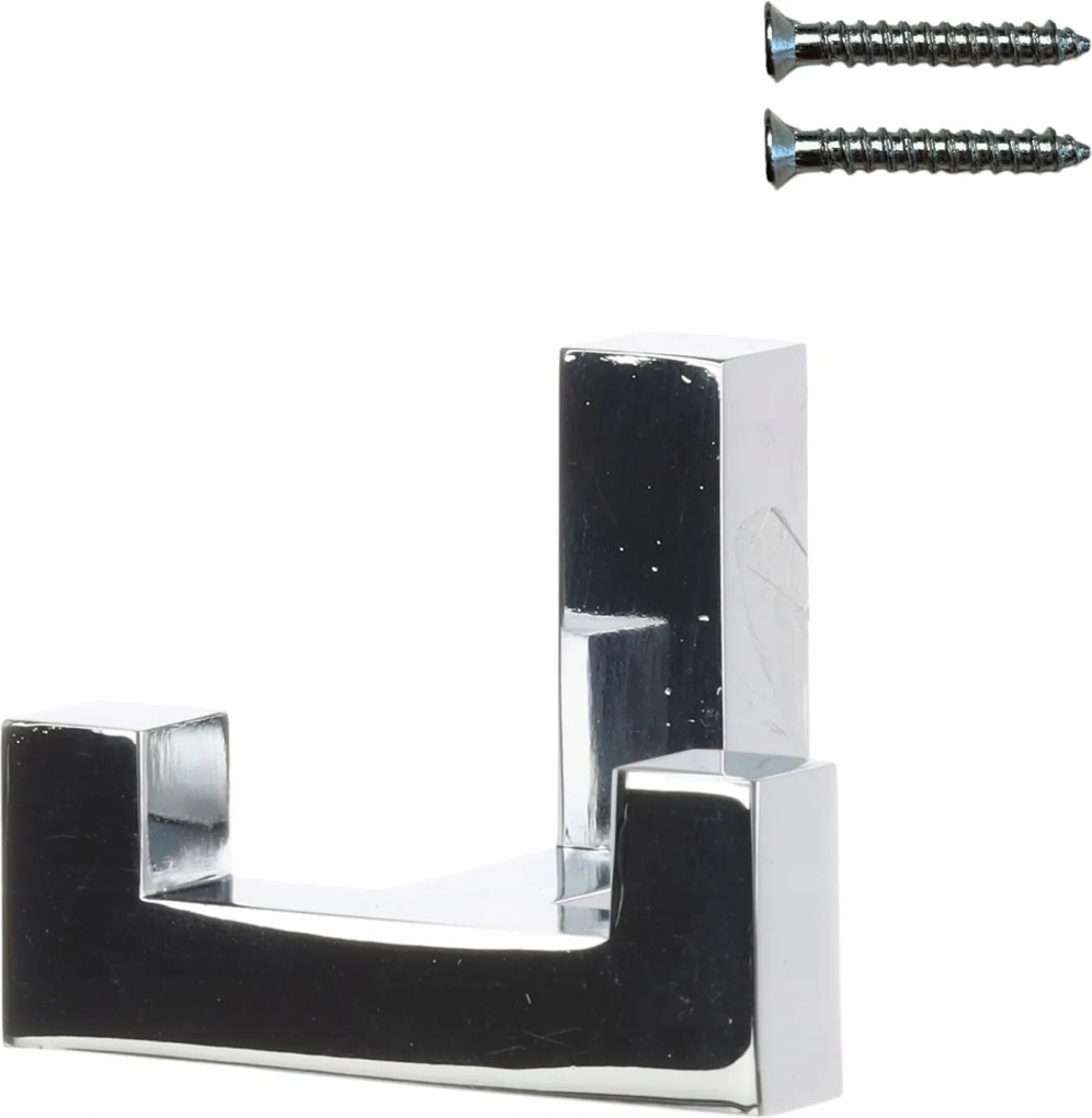 Fali akasztó dupla négyzet króm ruhaakasztó a gardróbhoz