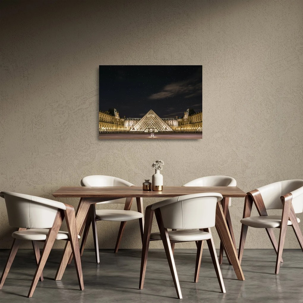 Kép - Louvre éjjel (üvegen) (70x50 cm)