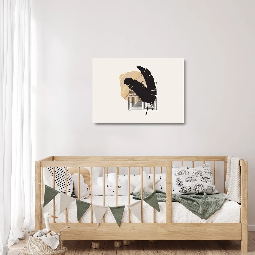 Üveg kép - Absztrakció trópusi levelekkel N⁰4 (70x50 cm)