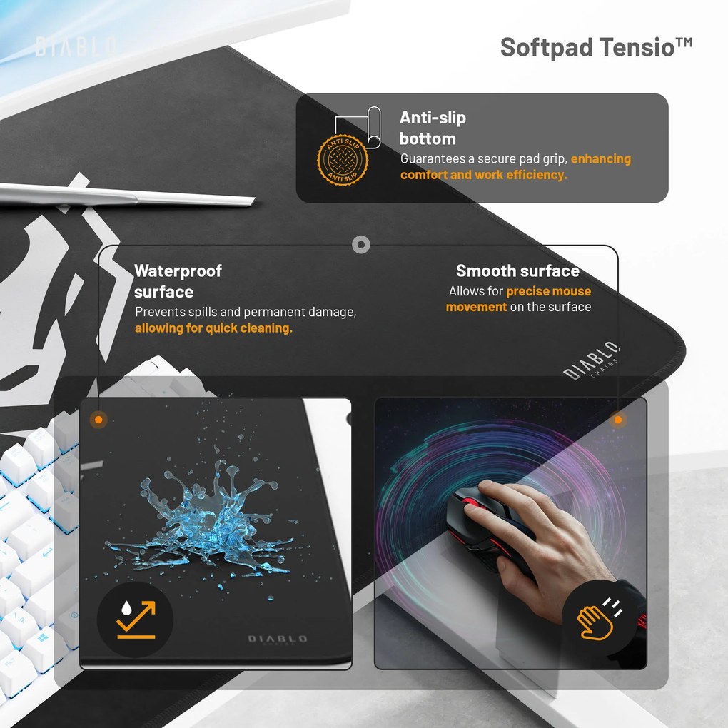 Diablo X-Tensio Állítható Magasságú Íróasztal 1600 Fehér