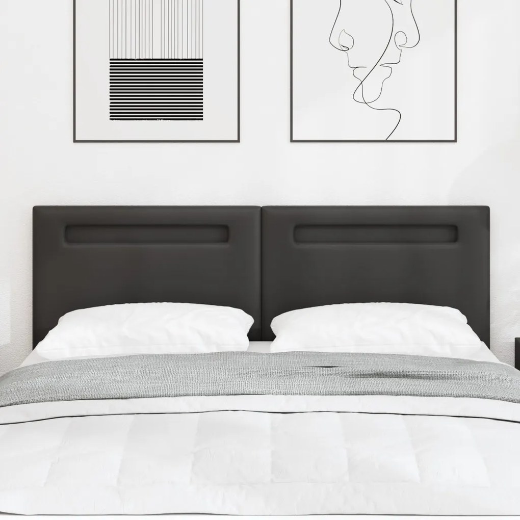 Egyszerű Design Fejtámla Fekete 160 cm Műbőr