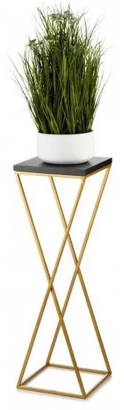 LOFT virágtartó állvány 70x24 cm arany/fekete