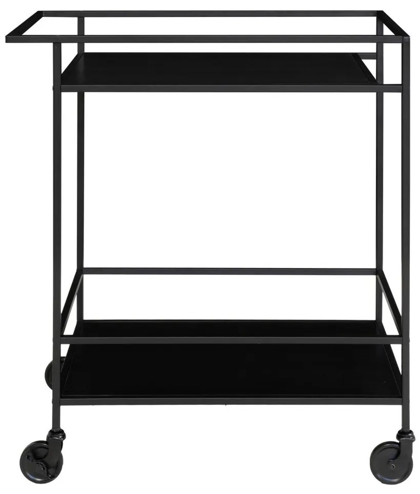 Vita zsúrkocsi, 2 polc, fekete, fekete váz 68x40x79 cm