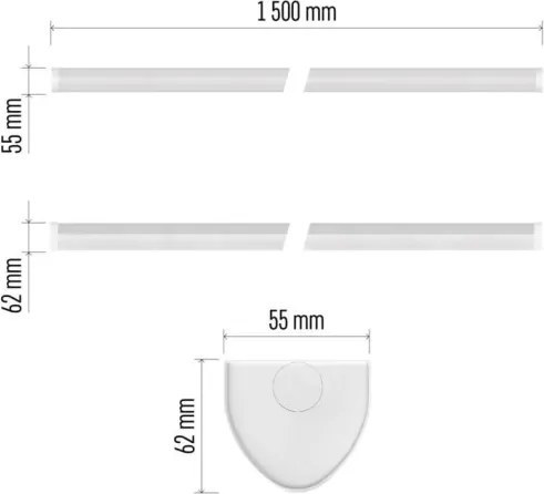 LED alá szerelhető lámpatest LED/60W/230V 4000K 150 cm