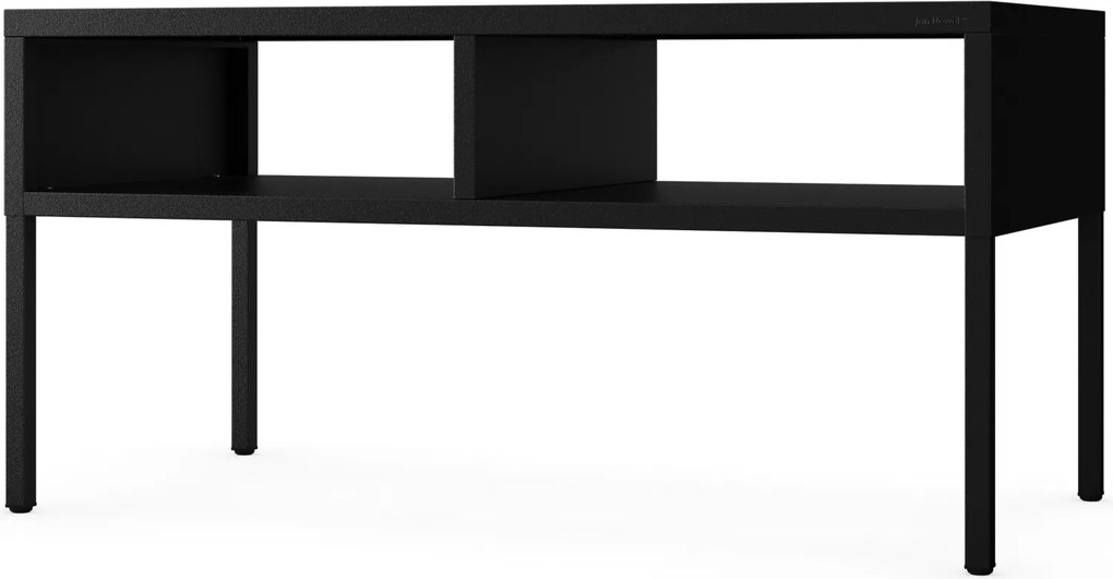 Fekete, téglalap alakú fém dohányzóasztal, 900x450x450 mm: MATTEO