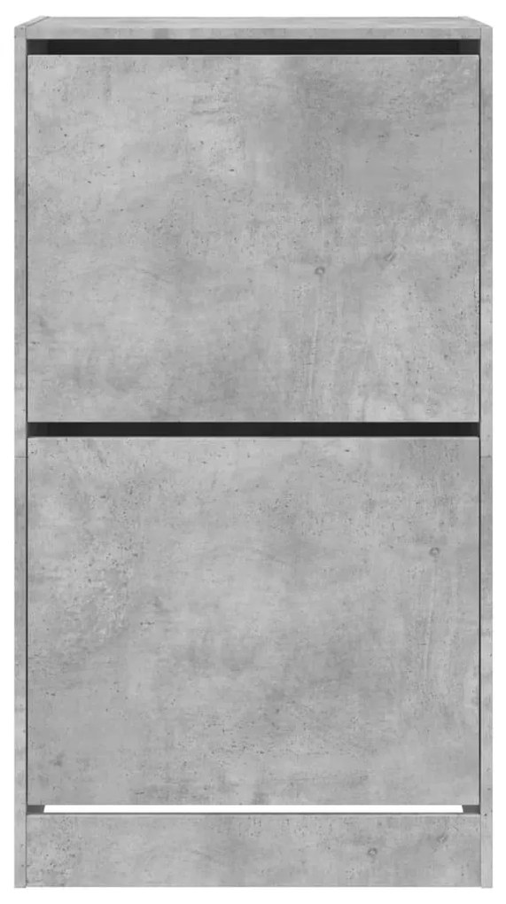 betonszürke cipőszekrény 2 kihajtható fiókkal 60 x 42 x 108 cm