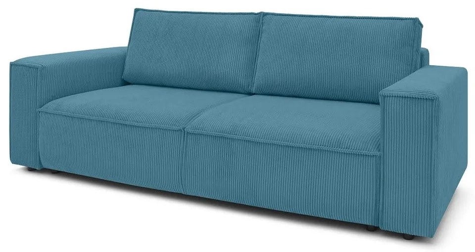 Türkiz kordbársony kinyitható kanapé 245 cm Nihad – Bobochic Paris