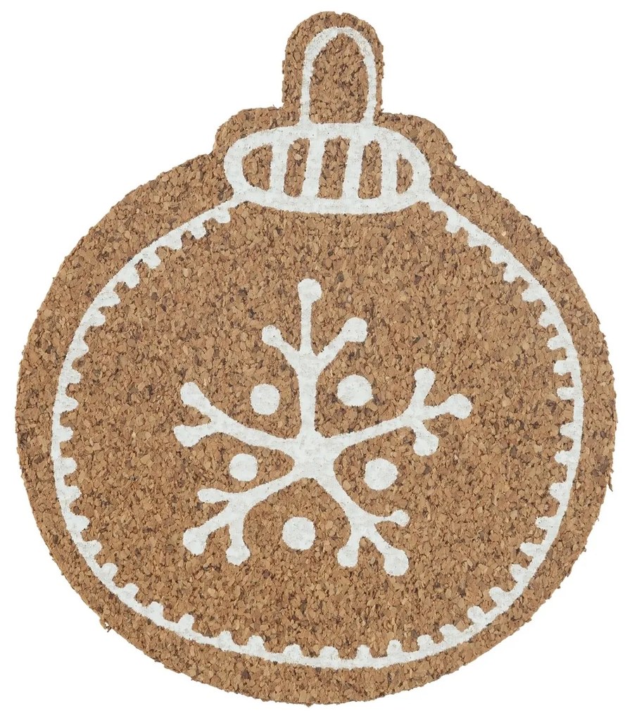 Altom Kork alátét Christmas tree bauble 10,7 x 10x 0,3 cm, 6 db-os szett