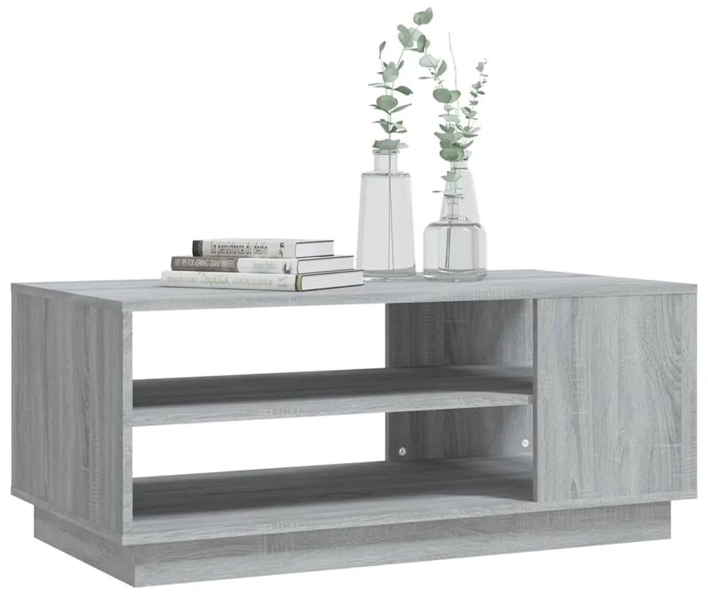 Szürke sonoma szerelt fa dohányzóasztal 102x55x43 cm