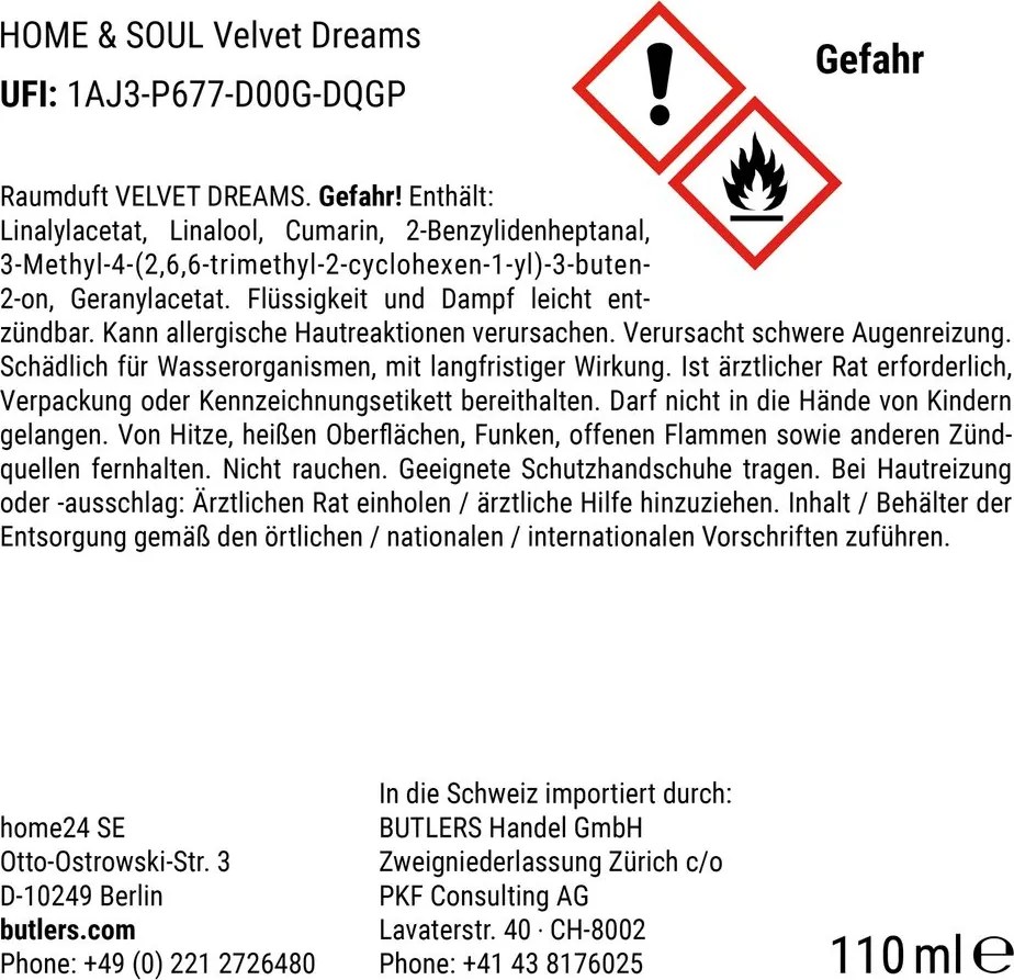 HOME & SOUL szobaillatosító No. 3, Velvet Dreams 110 ml