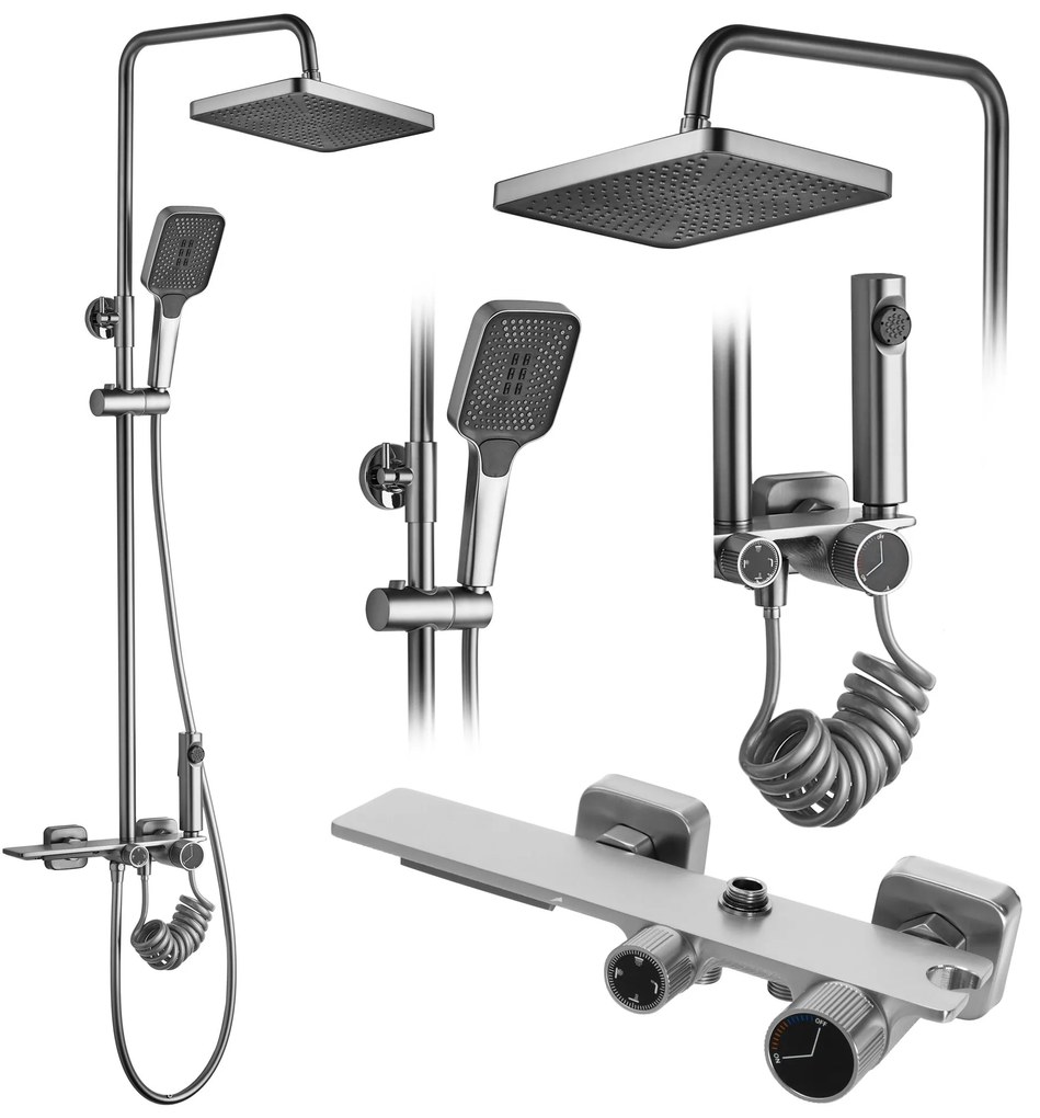 Zuhanyszett REA HELIX  Nickel Brush INOX