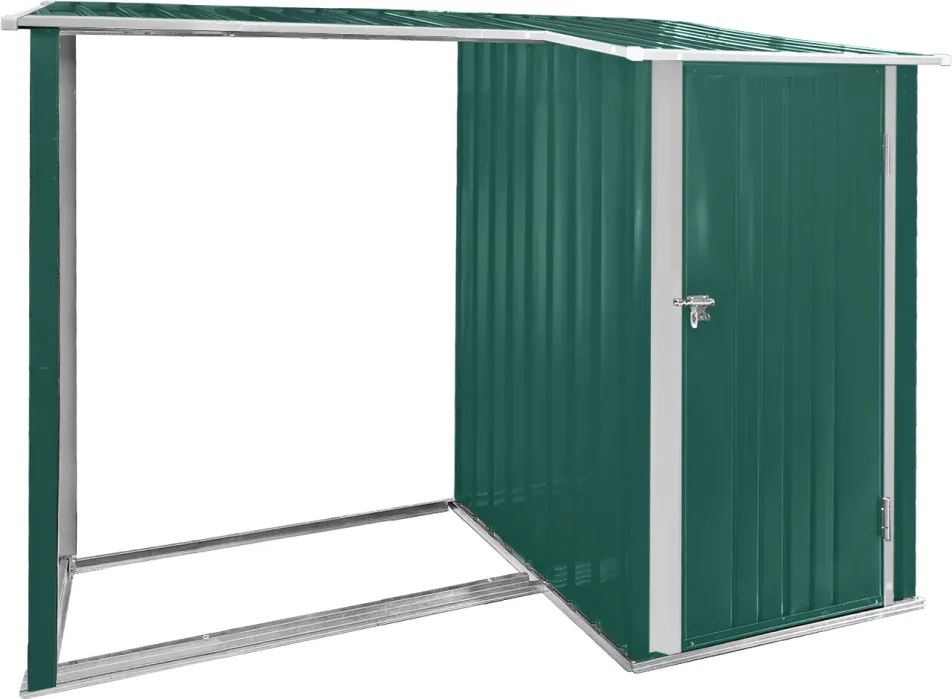 Fatároló fészerrel, 200x104x159 cm, sötétzöld, ARPOL TYP 1