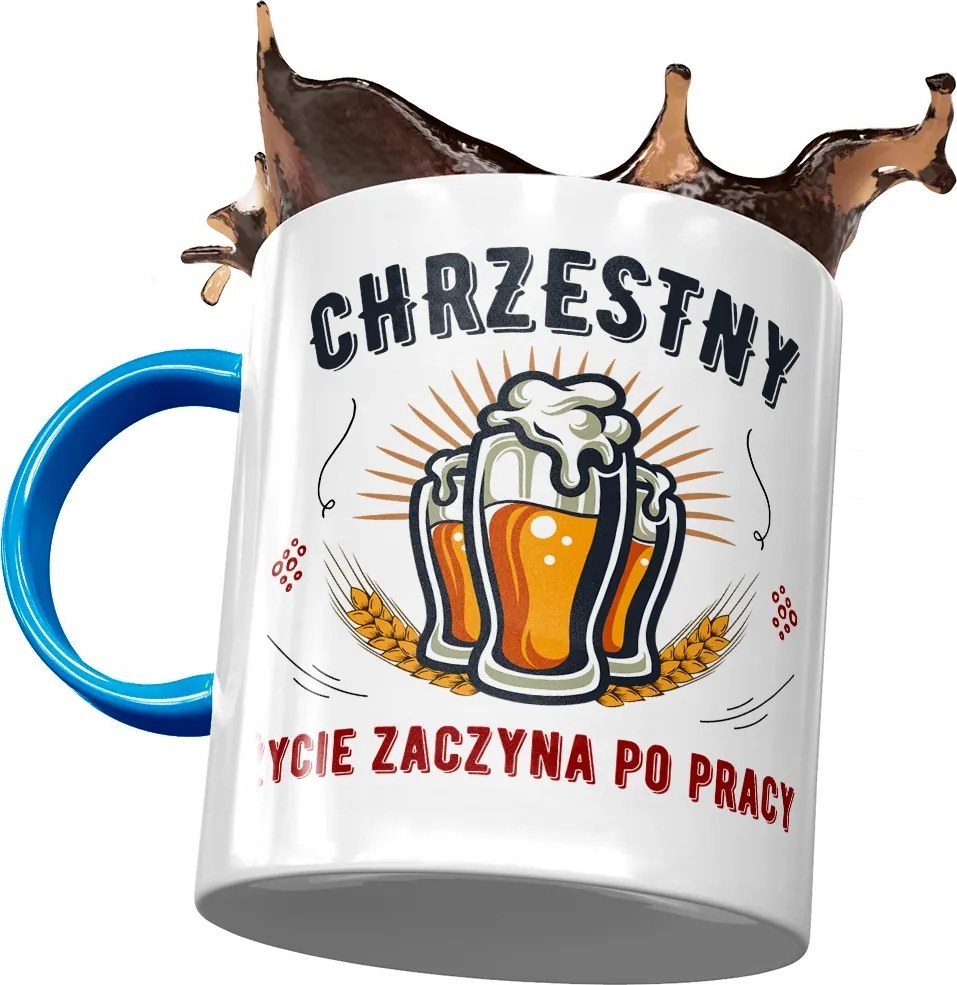 Kék Bögre Keresztelő Bácsi Ajándék Nyomtatott Fotóval