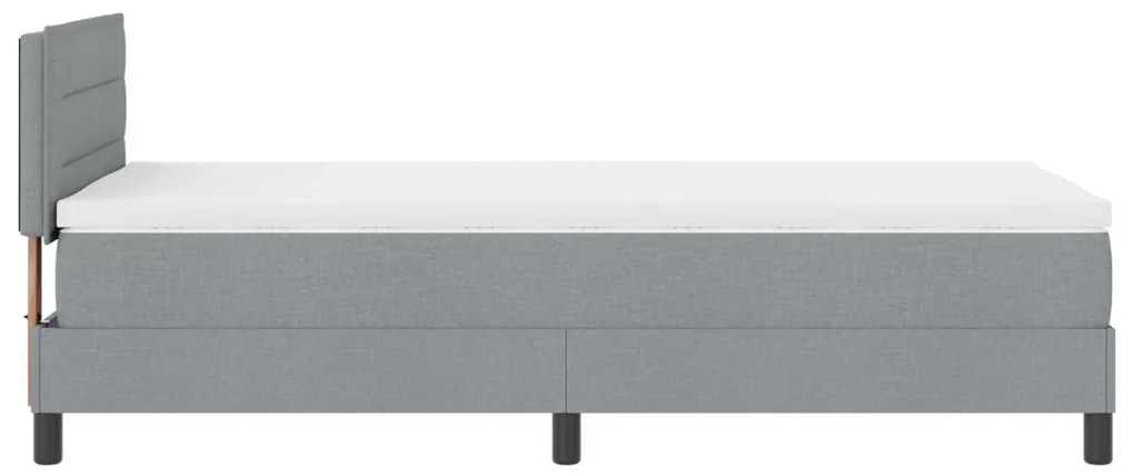 Boxspring Ágy Mattal & LED Világítással Szürke 90x190 cm Szövet