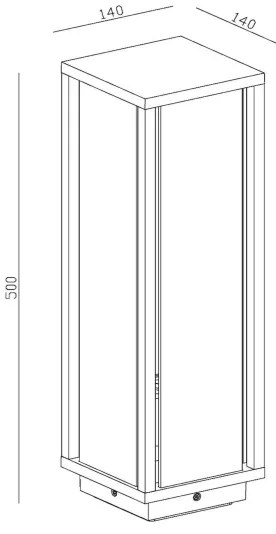 Lucide 27805/50/30 - Kültéri lámpa LAURENS 1xE27/15W/230V IP54 50 cm fekete