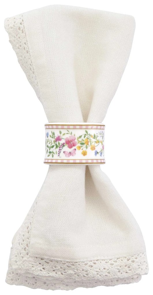 Húsvéti nyuszis porcelán szalvétagyűrű 4 db Happy Easter