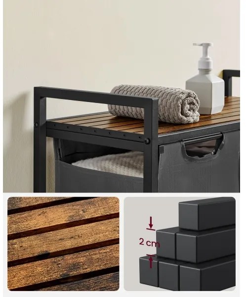 Ruhaszennyes kosár REX barna/szürke